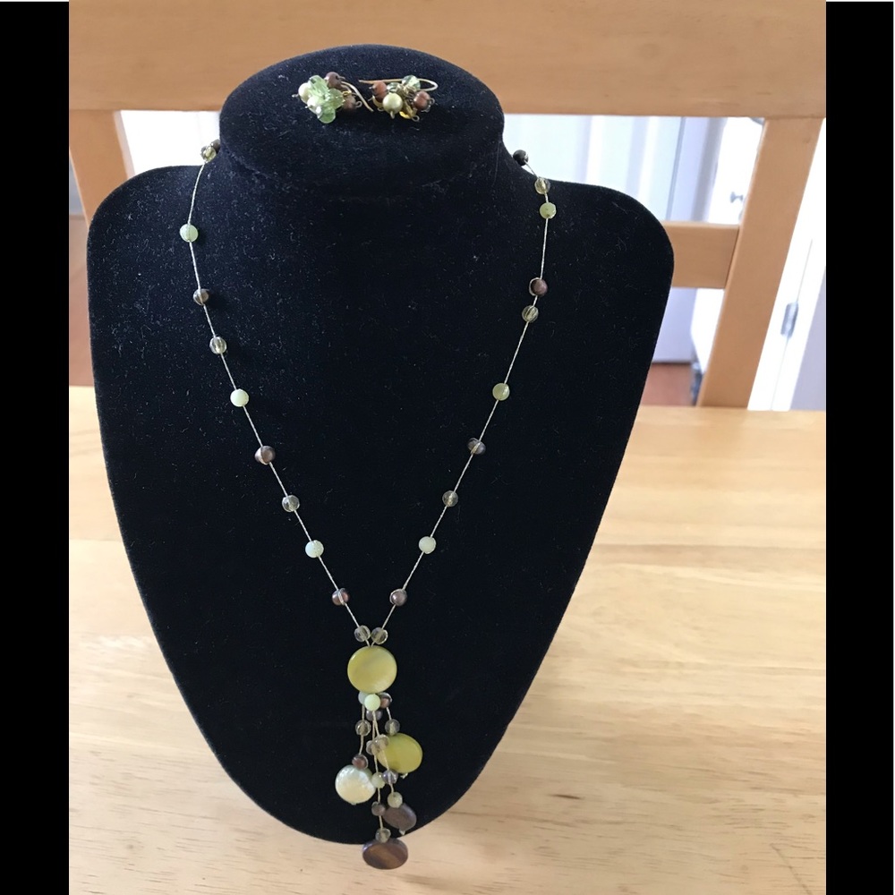 Green Necklace and Earrings Set